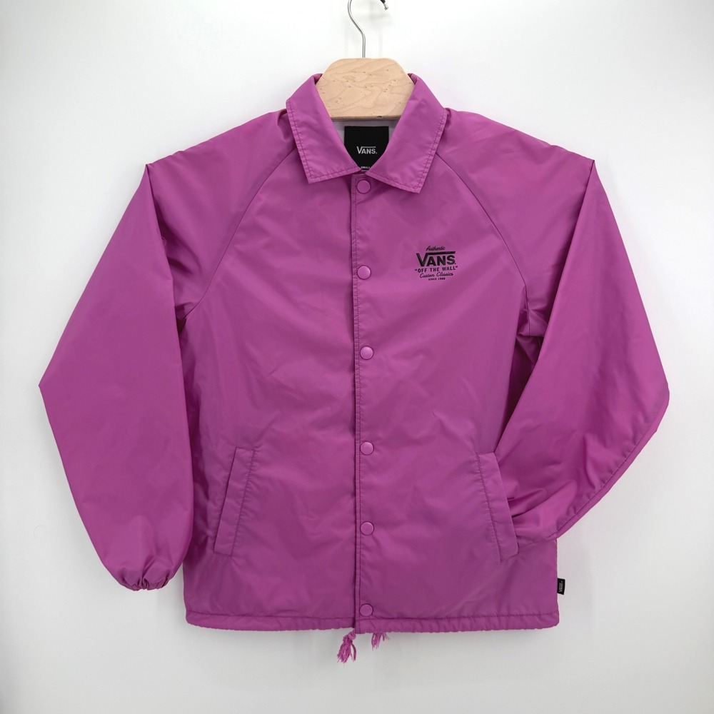 Vans Coaches Jacket Mens Small Magenta Purple Off The Wall Skate Windbreaker Y2K
